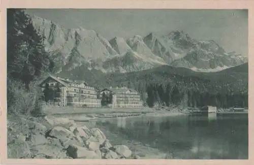 Eibsee - Hotel und Pension gegen Zugspitze - ca. 1935