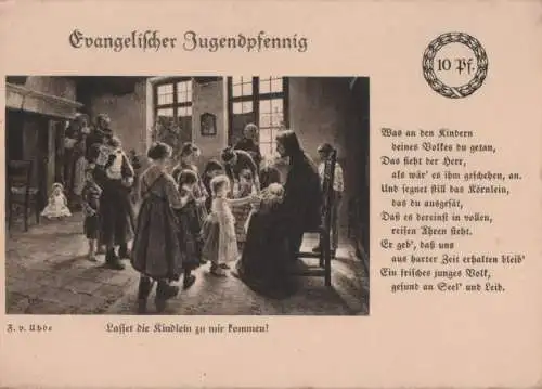 Evangelischer Jugendpfennig mit Gedicht