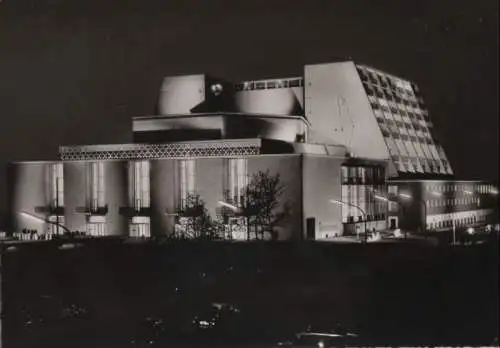 Köln - Großes Haus in Festbeleuchtung - ca. 1970