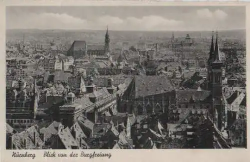 Nürnberg - Blick von Burgfreiung - ca. 1955