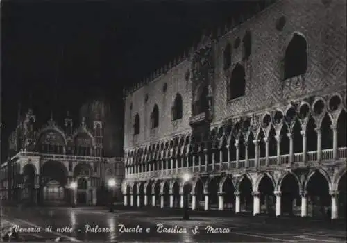 Italien - Italien - Venedig - di notte - Palazze Ducale - 1959