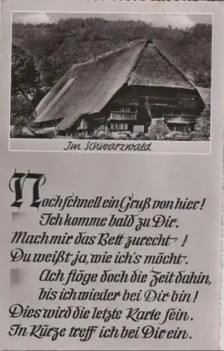 Schwarzwald - mit Gedicht - 1957