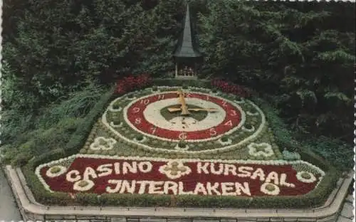 Schweiz - Schweiz - Interlaken - Kursaal, Blumenuhr - ca. 1965