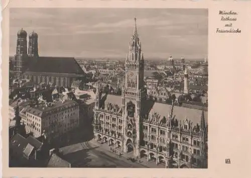 München - Rathaus mit Frauenkirche - 1956