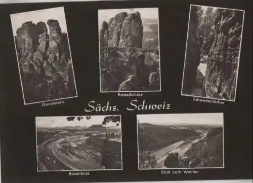 Sächsische Schweiz - u.a. Blick nach Wehlen - ca. 1970