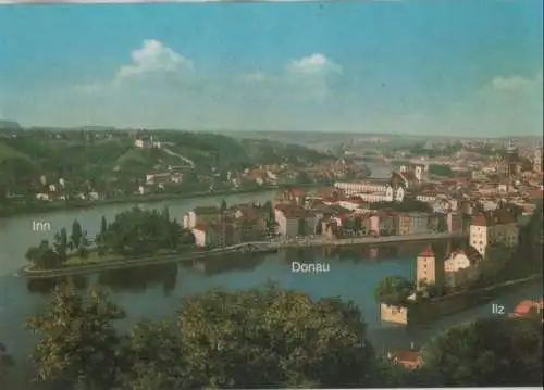 Passau - Zusammenfluß von Donau, Inn und Ilz - ca. 1980