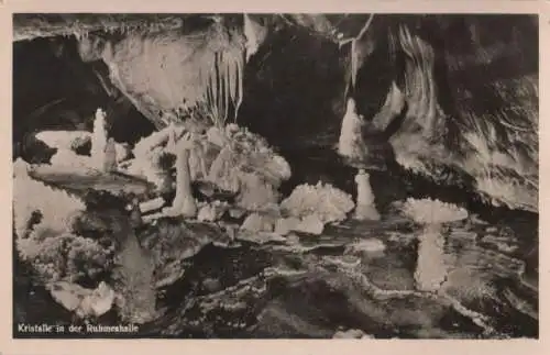 Attendorn - Tropfsteinhöhle, Kristalle in der Ruhmeshalle - ca. 1955