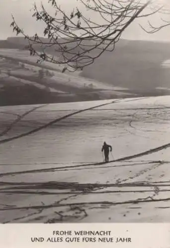 Frohe Weihnacht Skifahrer