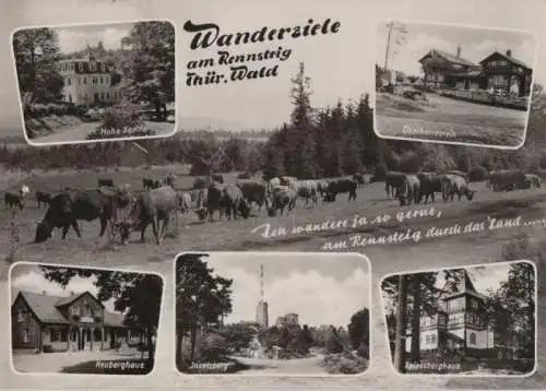 Rennsteig - Wanderziele, u.a. Spiessberghaus - ca. 1965