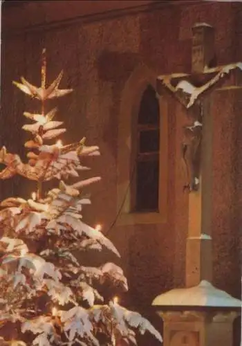 Weihnachtsstimmung an der Kirche - ca. 1970