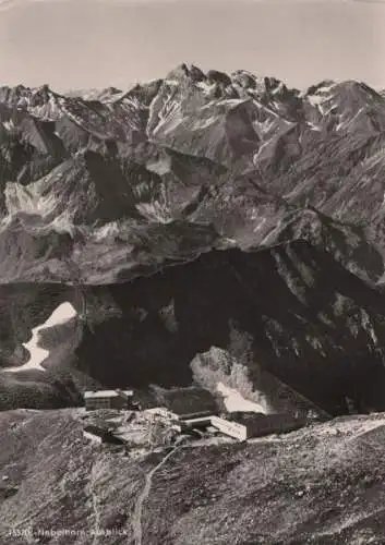 Nebelhorn - Ausblick mit Berghotel Höfatsblick - 1958