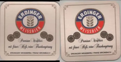 Bierdeckel quadratisch - Erdinger