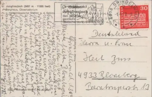 Schweiz - Jungfraujoch - Schweiz - Berghaus, Observatorium