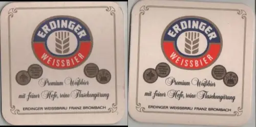 Bierdeckel quadratisch - Erdinger