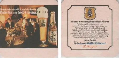Bierdeckel quadratisch - Paderborner Gold-Pilsener