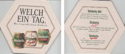 Bierdeckel 6-eckig - Diebels - mit freundlichem Diebels