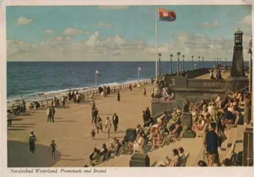 Westerland - Promenade und Strand - 1953