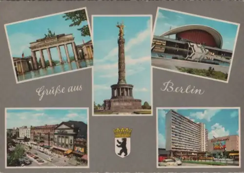 Berlin, Westteil - 5 Teilbilder - ca. 1970