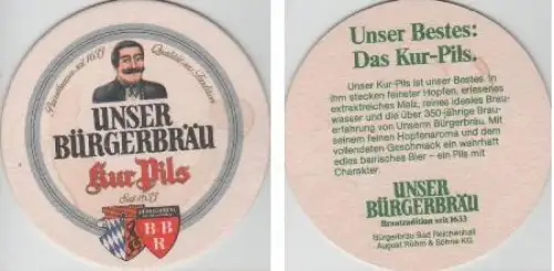 Bierdeckel rund - Unser Bürgerbräu Kur-Pils