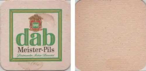 Bierdeckel quadratisch - DAB - Actien Brauerei in Dortmund