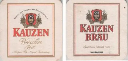 Bierdeckel quadratisch - Kauzen Bräu u. Weissbier Hell