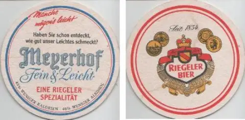 Bierdeckel rund - Riegeler - Meyerhof