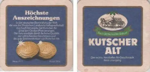 Bierdeckel quadratisch - Kutscher Alt - geknickt