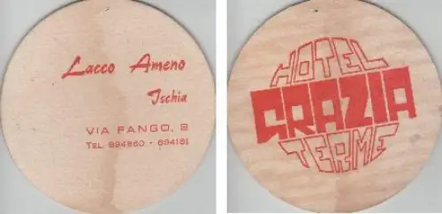 Bierdeckel rund - Hotel Grazia Ischia Italien - Nadelloch