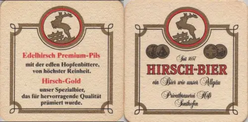Bierdeckel quadratisch - Hirsch-Bier