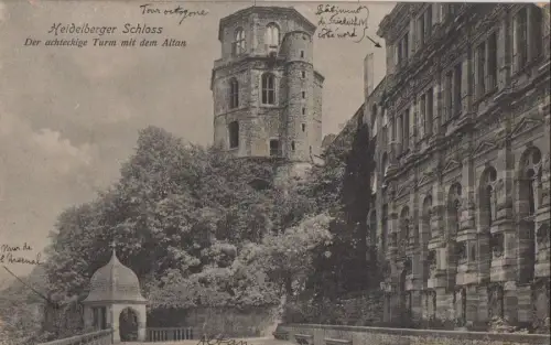 Heidelberg - Schloss, achteckiger Turm - ca. 1930