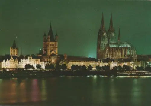 Köln - Dom und Rhein bei Nacht - ca. 1985