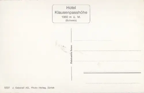 Schweiz - Klausenpass - Schweiz - vom Hotel Klausenpasshöhe