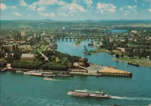 Koblenz - Deutsches Eck mit Moselmündung - ca. 1975