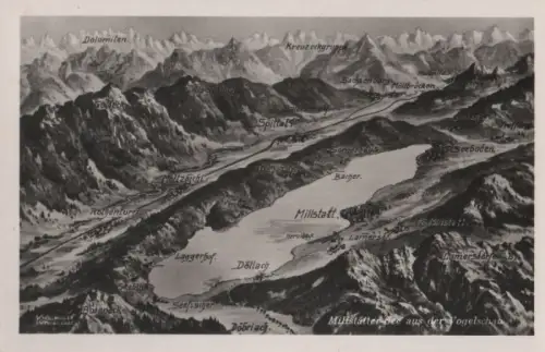 Österreich - Österreich - Millstätter See - aus der Vogelschau - ca. 1955