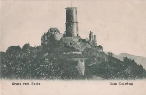 Bonn - Gruss vom Rhein - Ruine Godesberg - ca. 1935