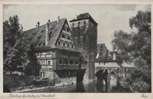 Nürnberg - Henkersteg und Weinstadel - ca. 1945