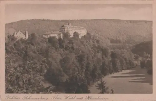 Schloss Schwarzburg mit Hirschwiese - ca. 1955