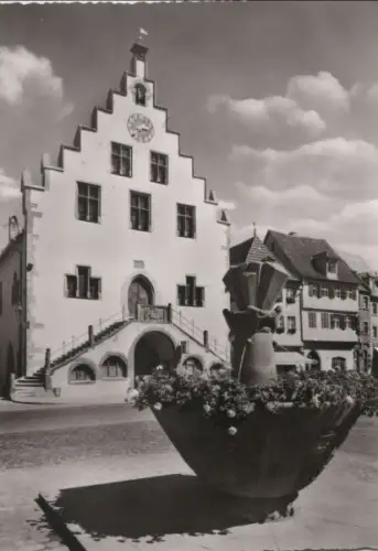 Karlstadt - Rathaus mit Glauberbrunnen - ca. 1965