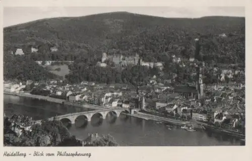 Blick v. Philosophenweg auf Heidelberg - 1955