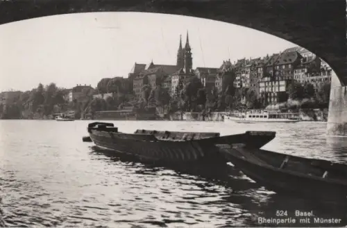 Schweiz - Schweiz - Basel - Rheinpartie mit Münster - 1955