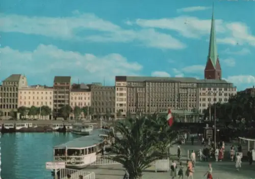 Hamburg - Binnenalster mit Petrikirche - 1967