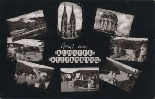 Kelheim, Kloster Weltenburg - 8 Teilbilder - ca. 1960