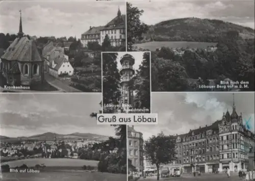 Löbau - u.a. Blick auf den Ort - 1960