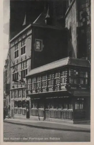 Aachen - Der Postwagen am Rathaus - ca. 1950