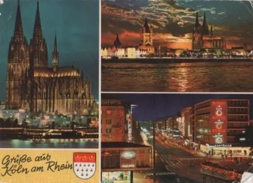 Köln u.a. Rheinufer Sonnenuntergang - ca. 1975