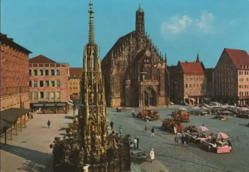 Nürnberg - Schöner Brunnen und Frauenkirche - 1992