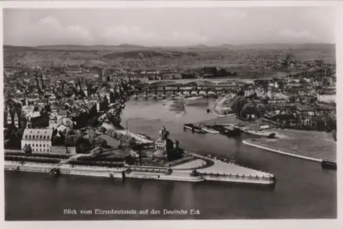 Koblenz - Deutsches Eck von Ehrenbreitstein - ca. 1960