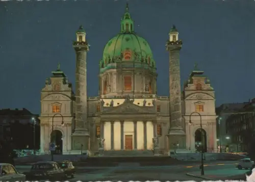 Österreich - Österreich - Wien - Karlskirche bei Nacht - 1973