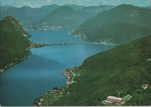 Schweiz - Schweiz - Arsizio-Serpiano - Blick gegen Melide, Bissone, Lugano und Monte Bre - 1982