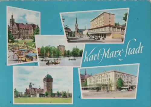 Karl-Marx-Stadt, Chemnitz - u.a. Hochhaus am Schloßteich - 1961